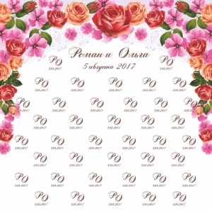 Свадебный пресс волл с цветами